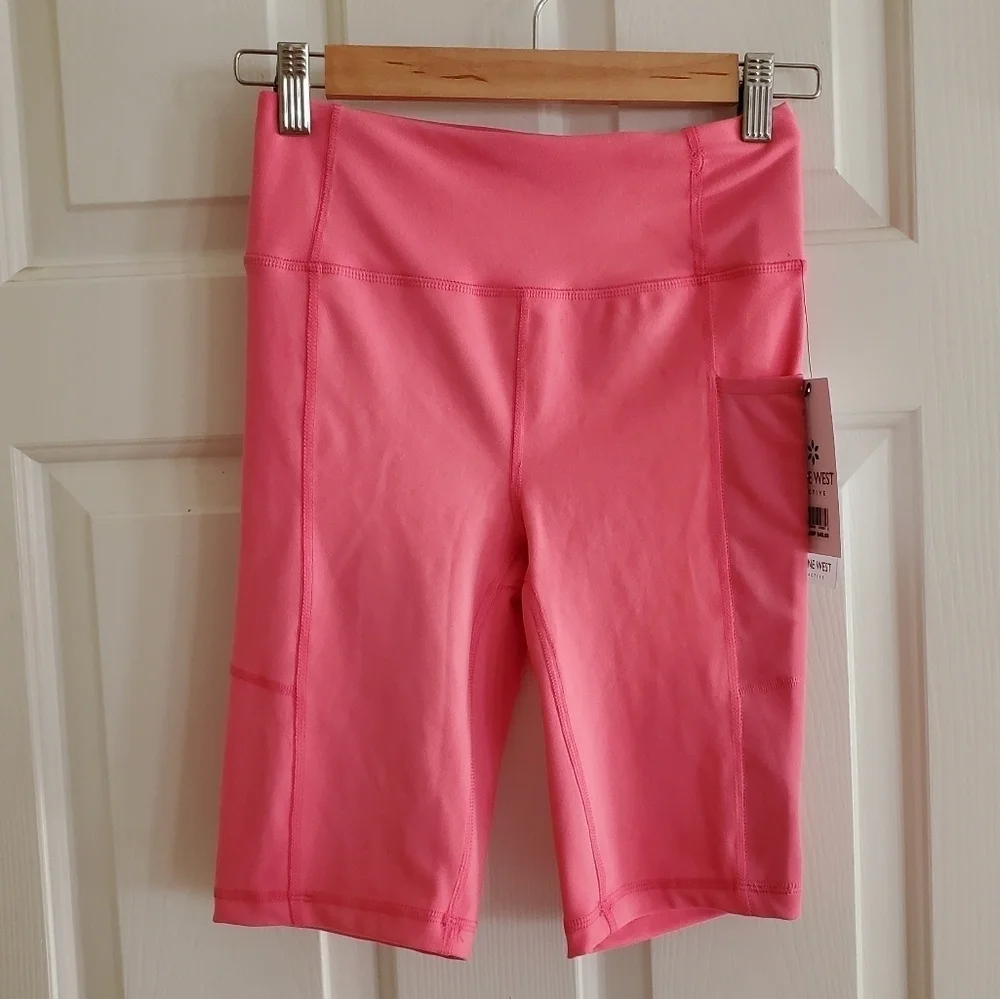 NINE WEST ACTIVE PINK BIKER SHORTS WITH POCKET SIZE SMALL